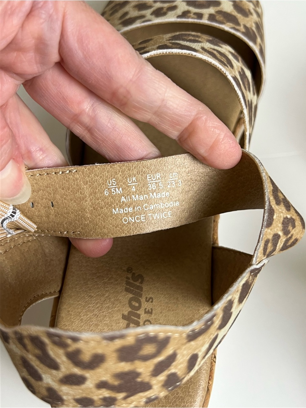 DR. SCHOLL’S Once Twice Leopard Print Platform Cork Sandals-NWOB - Picture 13 of 14